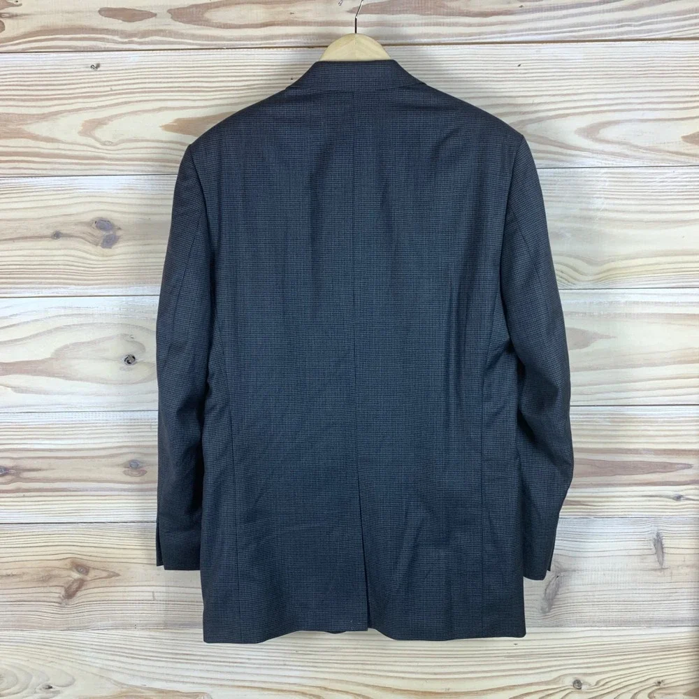 Lauren Ralph Lauren Blazer Mens 38R Blue Houndstooth Wool Sport Coat Jacket